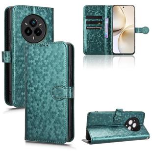 For Realme 14 Pro Honeycomb Dot Texture Leather Phone Case(Green)