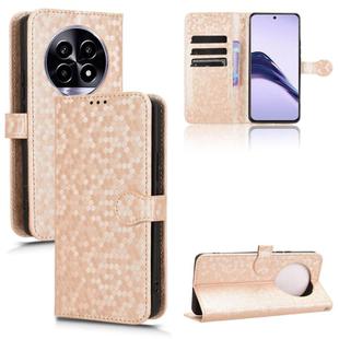 For Realme 14 Pro Lite / 13 Pro Global Honeycomb Dot Texture Leather Phone Case(Gold)