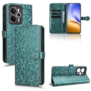 For Realme 14 5G Honeycomb Dot Texture Leather Phone Case(Green)
