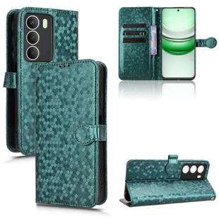 For Realme 14x 5G Malaysia / V70 Honeycomb Dot Texture Leather Phone Case(Green)