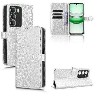 For Realme 14x 5G Malaysia / V70 Honeycomb Dot Texture Leather Phone Case(Silver)