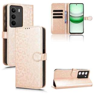 For Realme C71 4G Honeycomb Dot Texture Leather Phone Case(Gold)