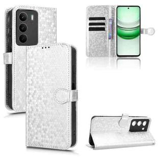 For Realme C71 4G Honeycomb Dot Texture Leather Phone Case(Silver)