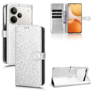 For Realme P4 Pro 5G Honeycomb Dot Texture Leather Phone Case(Silver)