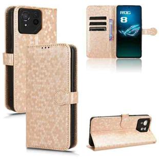 For Asus ROG Phone 8 Pro Honeycomb Dot Texture Leather Phone Case(Gold)