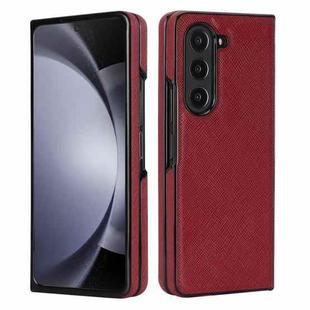 For Samsung Galaxy Z Fold5 5G Cross Pattern Foldable Phone Case(Red)