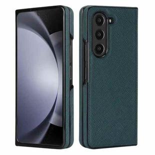 For Samsung Galaxy Z Fold5 5G Cross Pattern Foldable Phone Case(Green)