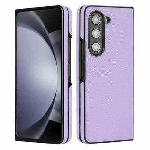 For Samsung Galaxy Z Fold5 5G Cross Pattern Foldable Phone Case(Purple)