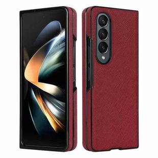 For Samsung Galaxy Z Fold4 Cross Pattern Foldable Phone Case(Red)