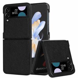 For Samsung Galaxy Z Flip4 5G Cross Pattern Foldable Phone Case(Black)