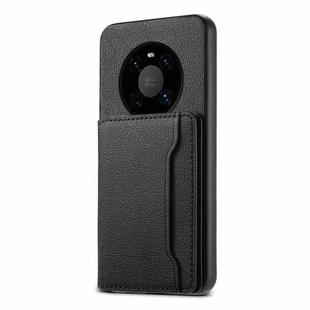 For Huawei Mate 40 Calf Texture Card Bag Design Full Coverage Phone Case(Black)