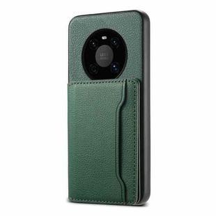 For Huawei Mate 40 Calf Texture Card Bag Design Full Coverage Phone Case(Green)