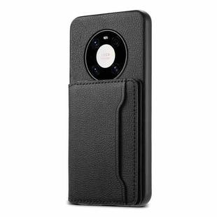 For Huawei Mate 40 Pro Calf Texture Card Bag Design Full Coverage Phone Case(Black)