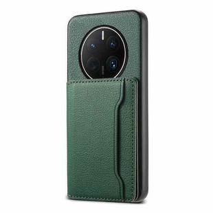 For Huawei Mate 50 Pro Calf Texture Card Bag Design Full Coverage Phone Case(Green)
