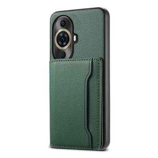 For Huawei nova 11 Pro Calf Texture Card Bag Design Full Coverage Phone Case(Green)