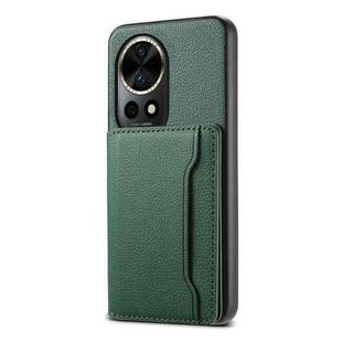 For Huawei nova 12 Pro Calf Texture Card Bag Design Full Coverage Phone Case(Green)