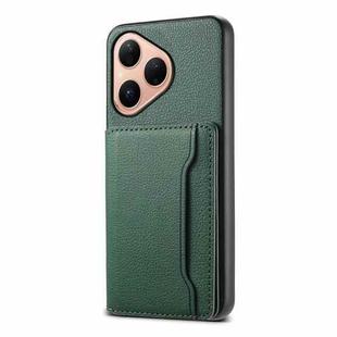 For Huawei Pura 80 5G Calf Texture Card Bag Design Full Coverage Phone Case(Green)