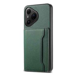 For Huawei Pura 80 Pro / 80 Pro+ 5G Calf Texture Card Bag Design Full Coverage Phone Case(Green)