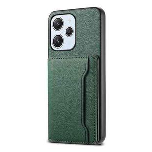 For Xiaomi Redmi 12 Calf Texture Card Bag Design Full Coverage Phone Case(Green)