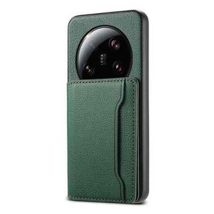 For Xiaomi 13 Ultra Calf Texture Card Bag Design Full Coverage Phone Case(Green)