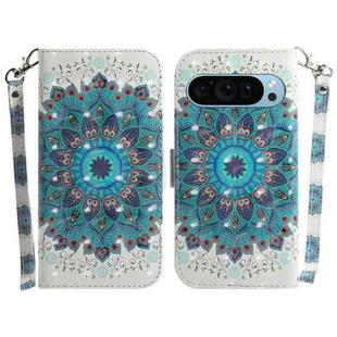 For Google Pixel 9 3D Colored Horizontal Flip Leather Phone Case(Peacock Wreath)