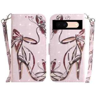 For Google Pixel 8a 3D Colored Horizontal Flip Leather Phone Case(Butterfly High-heeled)