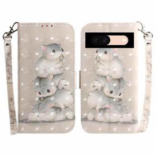 For Google Pixel 8a 3D Colored Horizontal Flip Leather Phone Case(Squirrels)