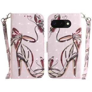 For Google Pixel 9a 3D Colored Horizontal Flip Leather Phone Case(Butterfly High-heeled)