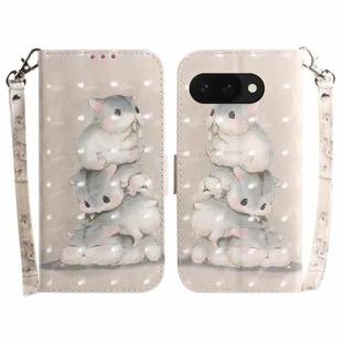 For Google Pixel 9a 3D Colored Horizontal Flip Leather Phone Case(Squirrels)