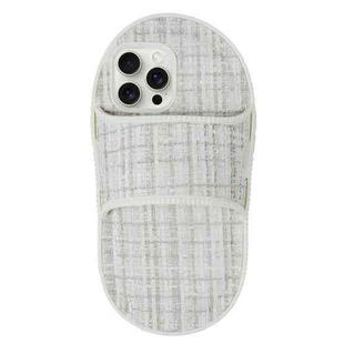 For iPhone 15 Pro Max Creative Flannel Slipper Design TPU Phone Case(Grey)