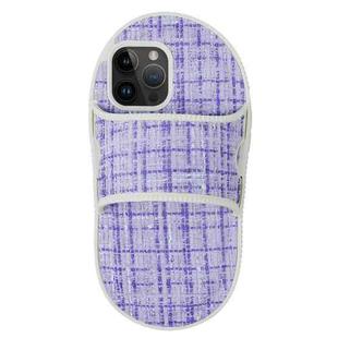 For iPhone 14 Pro Max Creative Flannel Slipper Design TPU Phone Case(Purple)