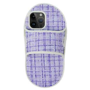 For iPhone 14 Pro Creative Flannel Slipper Design TPU Phone Case(Purple)