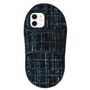 For iPhone 12 Creative Flannel Slipper Design TPU Phone Case(Black)