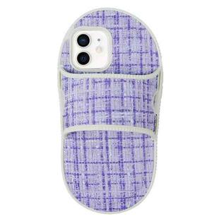 For iPhone 11 Creative Flannel Slipper Design TPU Phone Case(Purple)