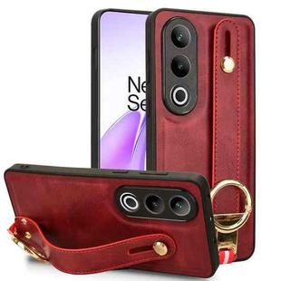 For OnePlus Ace 3V Wristband Leather Back Phone Case(Red)