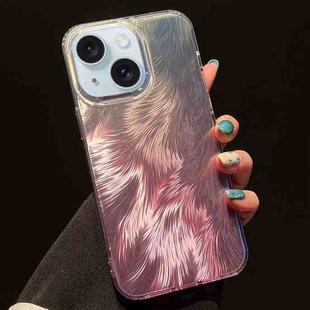 For iPhone 15 Foxtail Bronzing Laser Gradient Phone Case(Pink)