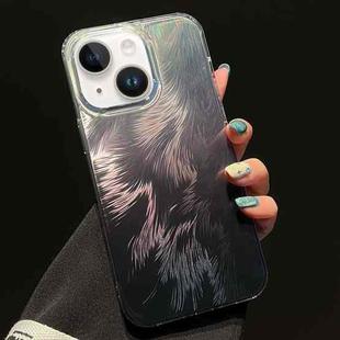 For iPhone 14 Foxtail Bronzing Laser Gradient Phone Case(Black)