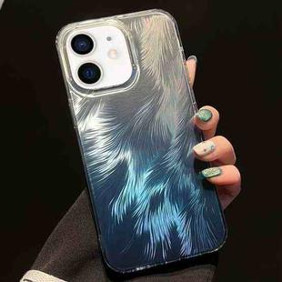 For iPhone 12 Foxtail Bronzing Laser Gradient Phone Case(Blue)