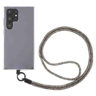 Sparkling Diamond Round Anti-lost Rope Long Lanyard(Black)