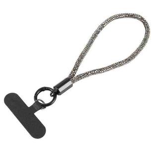 Sparkling Diamond Round Anti-lost Rope Short Lanyard(Black)