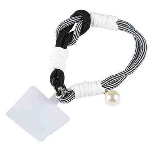 Pearl Splicing Round Twist Rope Short Lanyard(Black White)