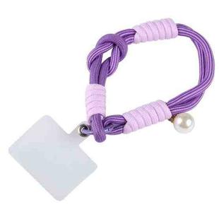 Pearl Splicing Round Twist Rope Short Lanyard(Purple)