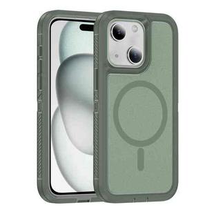 For iPhone 15 Plus / 14 Plus Guard Magsafe Magnetic Ring Matte Phone Case(Green)