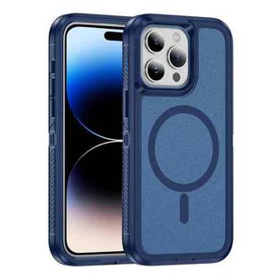 For iPhone 14 Pro Max Guard Magsafe Magnetic Ring Matte Phone Case(Royal Blue)