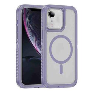 For iPhone 11 / XR Guard Magsafe Magnetic Ring Matte Phone Case(Light Purple)