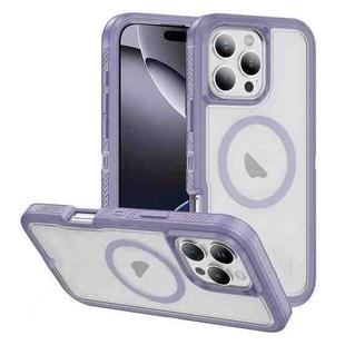 For iPhone 16 Pro Max Guard Magsafe Magnetic Ring Matte Phone Case(Light Purple)