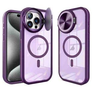 For iPhone 15 Pro Round Camshield MagSafe TPU Hybrid PC Phone Case(Purple)