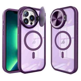 For iPhone 13 Pro Max Round Camshield MagSafe TPU Hybrid PC Phone Case(Purple)