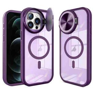 For iPhone 12 Pro Round Camshield MagSafe TPU Hybrid PC Phone Case(Purple)