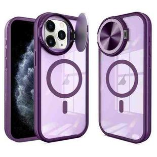 For iPhone 11 Pro Round Camshield MagSafe TPU Hybrid PC Phone Case(Purple)
